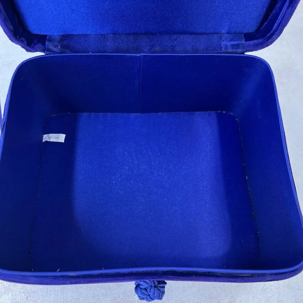 Goldsmith‎ Vintage Velvet Holder Cobalt Blue 90s Maximalist Bold Decor